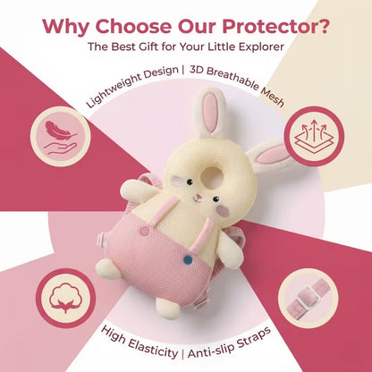 Cute plush animal backpack for children - protect your little one's head - Soft polyester holiday gift bag with adjustable straps for kids.