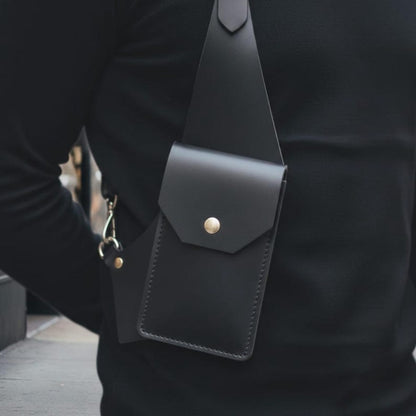 Handmade Genuine Leather Shoulder Holster Harness Bag , Adjustable Dual Pouch Leather Chest Rig, Best Gift For Him.