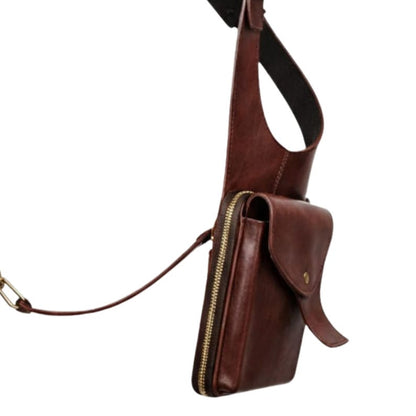 Handmade Leather Shoulder Holster Bag for Men, Crossbody Harness Utility Bag, Vintage Travel Festival Leather Pouch.