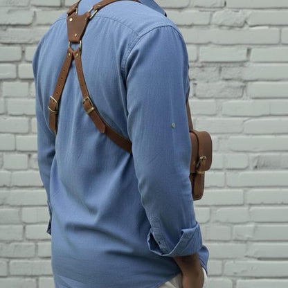 Handmade Leather Holster Shoulder Bag, Travel Chest Bag for Men & Women, Adjustable Crossbody Utility Harness Bag.Deep pocket Holster.