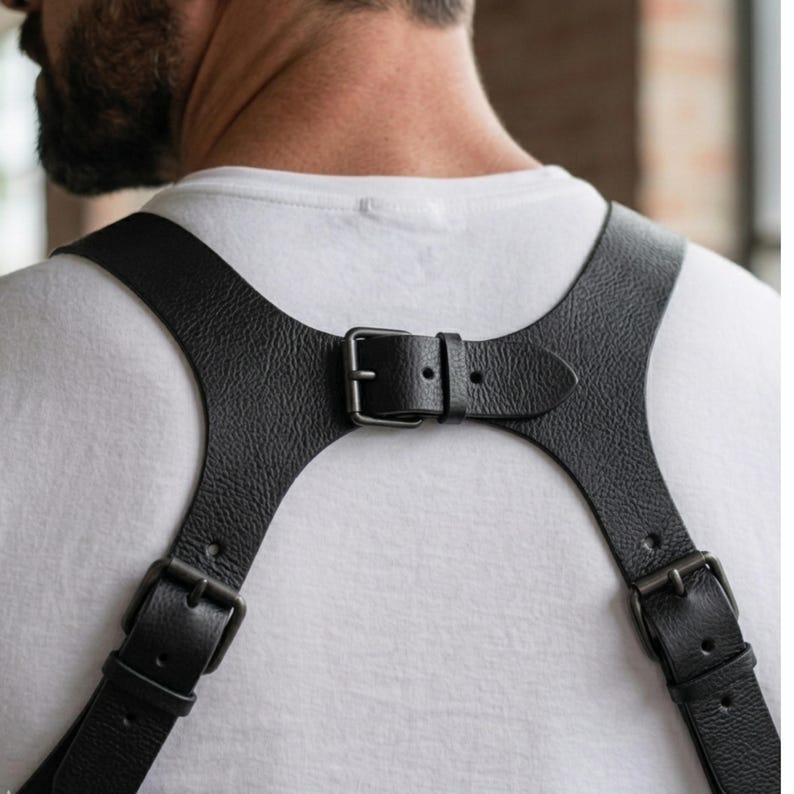 Vintage Premium Leather Gun Holster for Men , Adjustable Gun Holster Harness , Hunting Leather Holster.