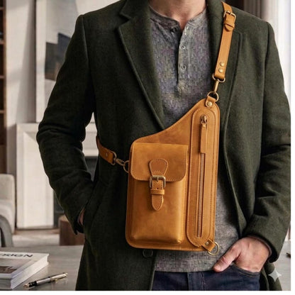 Handmade Leather Crossbody Bag,Anti Theft Wallet , Phone Pouch, Minimalist Shoulder Bag