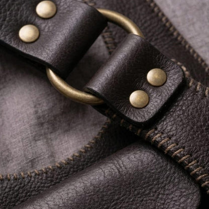 Handmade Genuine Leather Chest Harness Bag, Adjustable Crossbody Utility Vest Bag