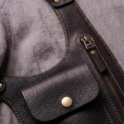 Handmade Genuine Leather Chest Harness Bag, Adjustable Crossbody Utility Vest Bag