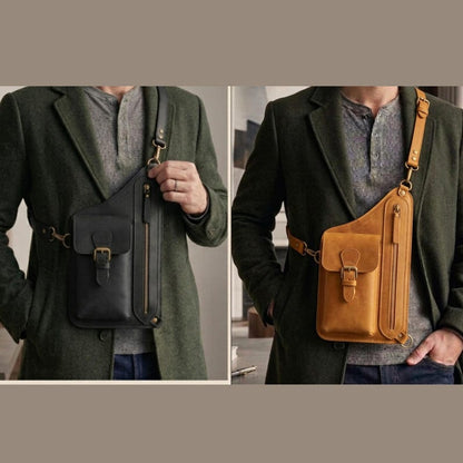 Handmade Leather Crossbody Bag,Anti Theft Wallet , Phone Pouch, Minimalist Shoulder Bag